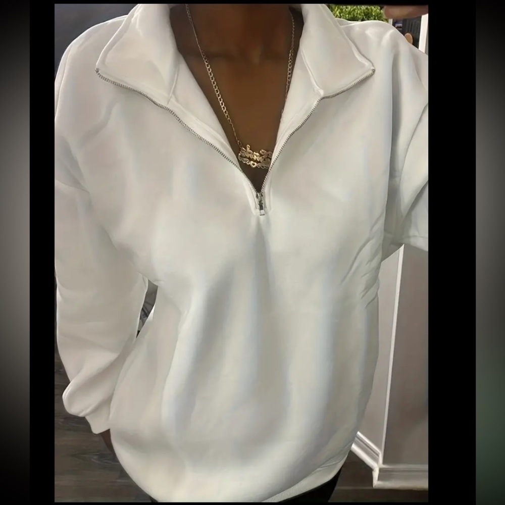 Solid Quarter Zip Sweatshirt